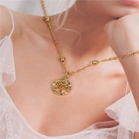 Metal Chain Rhinestone Embellished Necklace for Women