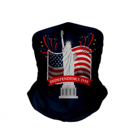 3D American Flag Print Black Bandana