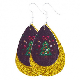 Christmas Tree Water Drop Shape Earring Set