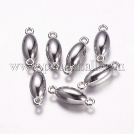 CCB Plastic Links, Oval, Platinum, 22×7.5mm, Hole: 1.5mm