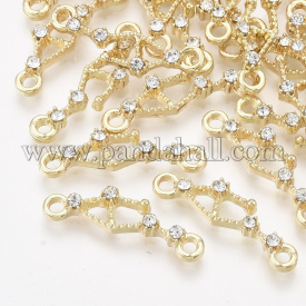 Alloy Rhinestone Links/Connectors, Constellation, Crystal, Libra, 22x6x3mm, Hole: 1.6mm
