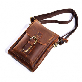 Men Genuine Leather One-Shoulder Bag Vintage Causal Bag