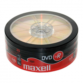 Maxell DVD-R 4.7Gb 120 min 16X – 25 Shrink Wrapped Pack
