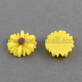 Flatback Hair & Costume Accessories Ornaments Resin Flower Daisy Cabochons, Gold, 13x4mm