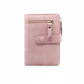 Women Bifold PU Stitching Short Wallet