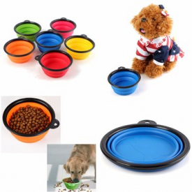 Pet Collapsible Foldable Travel Bowl Lightweight Dog Compact Feeding Dish Silicone