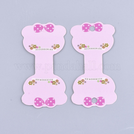 Cardboard Display Cards, Used For Necklace, Bracelet, Cat, PearlPink, 9.8x5cm