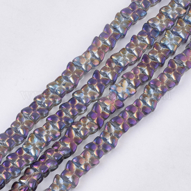 Electroplate Glass Beads Strands, Flower, SlateBlue, 9x9x5mm, Hole: 0.9mm; about 80pcs/strand, 25.1″