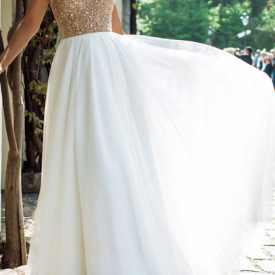 A-Line Plus Size Boho Wedding Dress With Sleeves