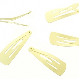 MINI Cream Baby Yellow Hair Clips Colour Barrette Snap Hair Accessory Girls