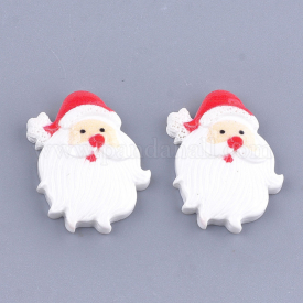 Resin Cabochons, Father Christmas, White, 24.5x20x5mm