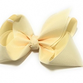Chicky Chicky Bling Bling Girls Small Chunky Hair Bow cream ivory