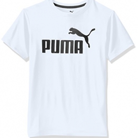 PUMA Big Boys’ No.1 Logo Tee, PUMA White, 14-16 (Large)