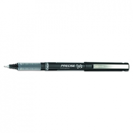 Pilot 35334 Precise V5 Roller Ball Stick Pen, Precision Point, Black Ink, .5mm (Pack of 12)