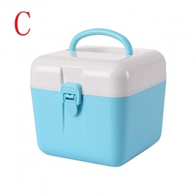 Vibola Colorful Transparent Plastic With Lid Storage Box Collection Container Case DIY desktop storage box Jewelry Cabinets for small objects (C)