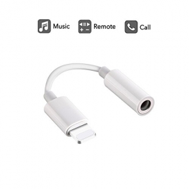 Lightning to 3.5mm Headphone Jack Adapter, Labobbon 8 Pin Connector for iPhone 8/ 8 Plus/ iPhone X/ iPhone 7/ 7 Plus, iPod Touch, iPad and More, Music Control & Calling Function Supported – White