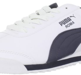 PUMA Men’s Roma Basic Fashion Sneaker, White/New Navy – 15 D(M) US