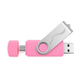 Techkey OTG USB Flash Drive for Cell Phones,Tablets and PCs,Key Chain Included,Galaxy Series,16GB,Pink