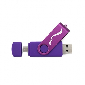 Techkey OTG USB Flash Drive for Cell Phones,Tablets and PCs,Key Chain Included,Watercolor Series,16GB,Purple