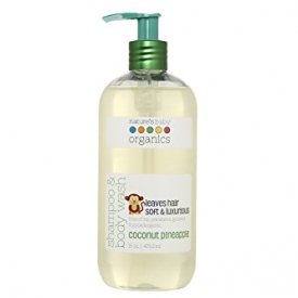 Nature’s Baby Organics Shampoo & Body Wash, Coconut Pineapple, 16 oz. |Babies, Kids, & Adults! Natural, Moisturizing, Soft, Gentle, Rich, Hypoallergenic | No Chemicals, Parabens, SLS, Glutens
