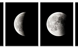 Wieco Art Moon Large Modern Giclee Canvas Prints Artwork Abstract Space Pictures Paintings on Stretched and Framed Canvas Wall Art Ready to Hang for Living Room Bedroom Home Office Decorations