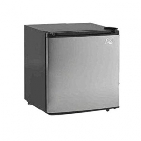 Black Super Conductor Stainless Steel 1.7 Cu Ft Refrigerator With Quiet Thermoelectric cooling And Auto Defrosting Technology Fridge, Perfect For Your Home TV room, Dorm Room Basement Or Back Porch
