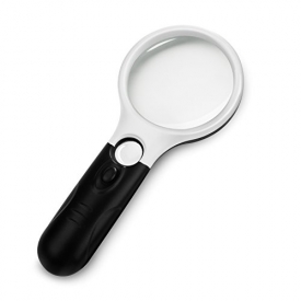 3 LED Light Magnifier, Vogek 3X 45X Handheld Magnifier with Illuminated LED Light for Seniors, Macular Degeneration, Maps, Jewellery, Watch / Computer Repair, Hobbies & Stamps