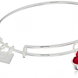 Alex and Ani Charity By Design (PRODUCT)RED Heart of Strength Charm Bangle Shiny Silver