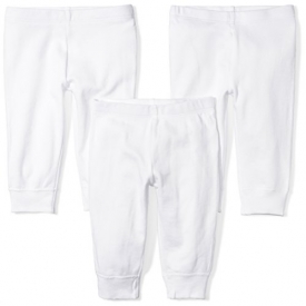 Moon and Back Baby Set Of 3 Organic Pants, White Cloud, 24 Months