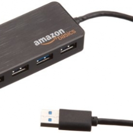 AmazonBasics 4 Port USB 3.0 Hub with 5V/2.5A power adapter