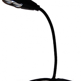 USB Reading Lamp with 2 LED Lights and Flexible Gooseneck – Two Brightness Settings and On / Off Switch (Black)