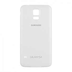 OEM Samsung Galaxy S5 SM-G900 Battery Door Back Cover Replacement – Shimmery White (Samsung Logo)