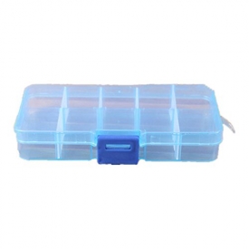 10 Clear Adjustable Jewelry Bead Organizer Box Storage Container Case by Qisc (Blue)