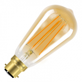Integral ST64 LED Vintage Globe Bulb B22 5W (40W) 1800K (Ultra-Warm) Dimmable Lamp