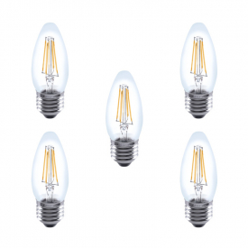Integral LED Full Glass Candle Bulb E27 4.5W (40W) 2700K Dimmable Lamp – 5 Pack