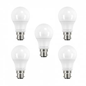 Integral GLS LED Classic Globe B22 6W (40W) 2700K Non-Dimmable Frosted Lamp – 5 Pack