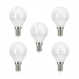 Integral LED Mini Globe E14 3.4W (25W) 2700K Non-Dimmable Frosted Lamp – 5 Pack