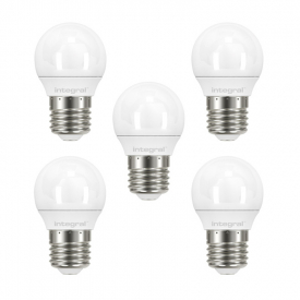 Integral LED Mini Globe E27 3.4W (25W) 2700K Non-Dimmable Frosted Lamp – 5 Pack
