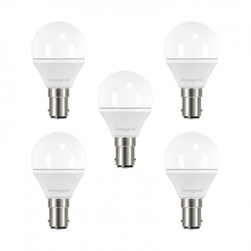 Integral LED Mini Globe B15 3.1W (25W) 2700K Non-Dimmable Frosted Lamp – 5 Pack
