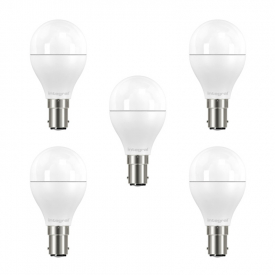 Integral LED Mini Globe B15 5.5W (40W) 2700K Non-Dimmable Frosted Lamp – 5 Pack