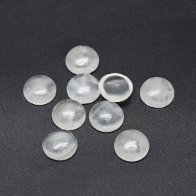 Natural Quartz Crystal Cabochons, Half Round, 12×4~4.5mm