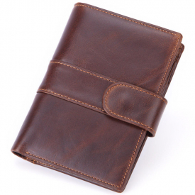 Men Genuine Leather Vintage 10 Card Slots Coin Bag Wallet