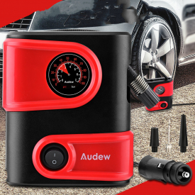 AUDEW 12V DC Car Tyre Tire Inflator Portable Mini Air Compressor Pump Auto Tire Pump for Car Bike Motorcycle SUV and Oth
