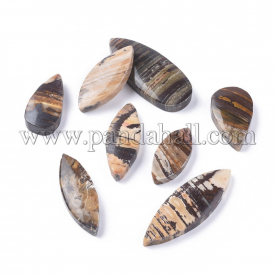 Natural Gemstone Pendants or Flat Back Cabochons, Mixed Shapes, 41~71×19~29×8~10mm, Hole: 2mm