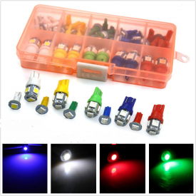 40Pcs 12V Car Motorcycle T5 T10 LED Instrument Panel Cluster Dash Lamp Mixed Bulb Lights