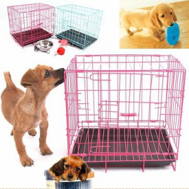 35x28x35cm Folding Dog Cage Rabbit Puppy Crate Metal Training Pet Carrier Play Kennel