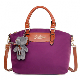 Women Durable Nylon Bear Tote Handbags Casual Shoulder Bags Capacity Shopping Crossbody Bags