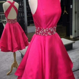 Scoop Neck Cute Short Formal Dresses For Juniors Cheap