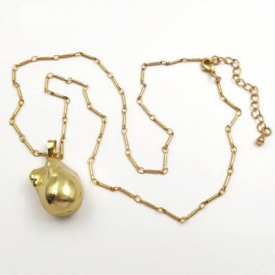 Pearl Jewelry Full Gold Dipped Pearl Pendant Long Gold Necklace Chain Personalize Gift 5PCS