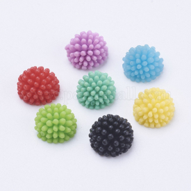 Resin Cabochons, Half Round, Mixed Color, 12~13×7~8mm